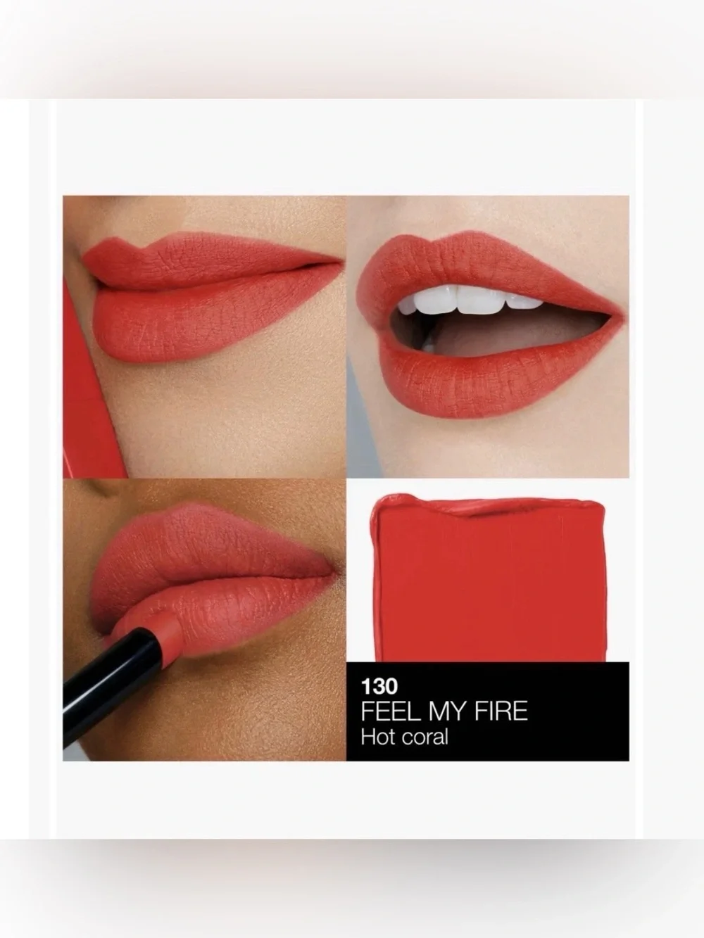 NARS Powermatte Lipstick Matte Stick Coral Feel My Fire 130 0.05 oz